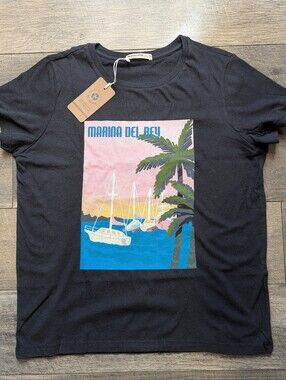 Marine Layer Black Tee Marina Del Rey Graphic